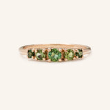 Autumn's Voice Green Tourmaline Tapered Wedding Band