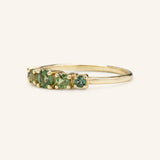 Autumn's Voice Green Tourmaline Tapered Wedding Band