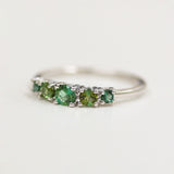 Autumn's Voice Green Tourmaline Tapered Wedding Band