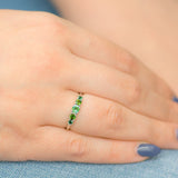 Autumn's Voice Green Tourmaline Tapered Wedding Band