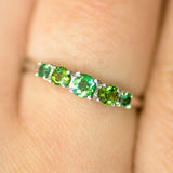 Autumn's Voice Green Tourmaline Tapered Wedding Band