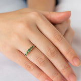 Autumn's Voice Green Tourmaline Tapered Wedding Band