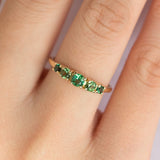 Autumn's Voice Green Tourmaline Tapered Wedding Band