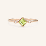Wildflower Peridot Diamond Ring