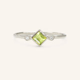 Wildflower Peridot Diamond Ring