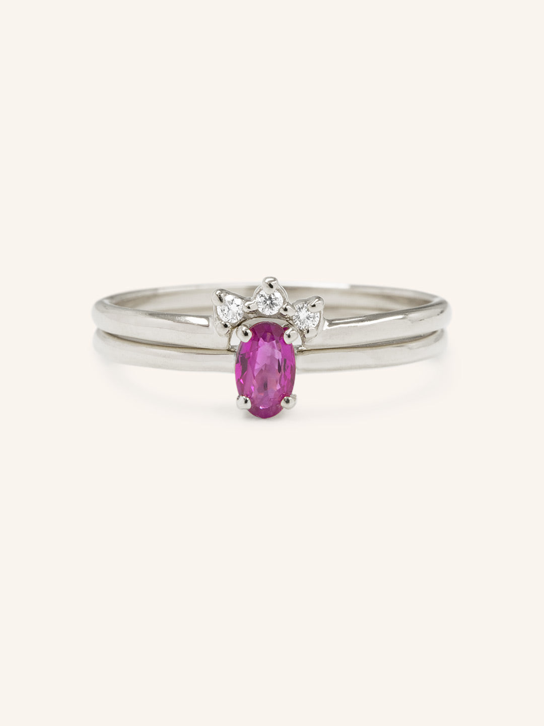 Scarlett Crown Ruby Diamond Ring Set