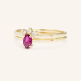 Scarlett Crown Ruby Diamond Ring Set