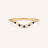 Sea Salt Five Blue Sapphire Curved Ring
