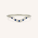 Sea Salt Five Blue Sapphire Curved Ring