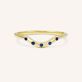 Sea Salt Five Blue Sapphire Curved Ring