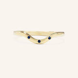 Sea Salt Three Blue Sapphire Curved Ring