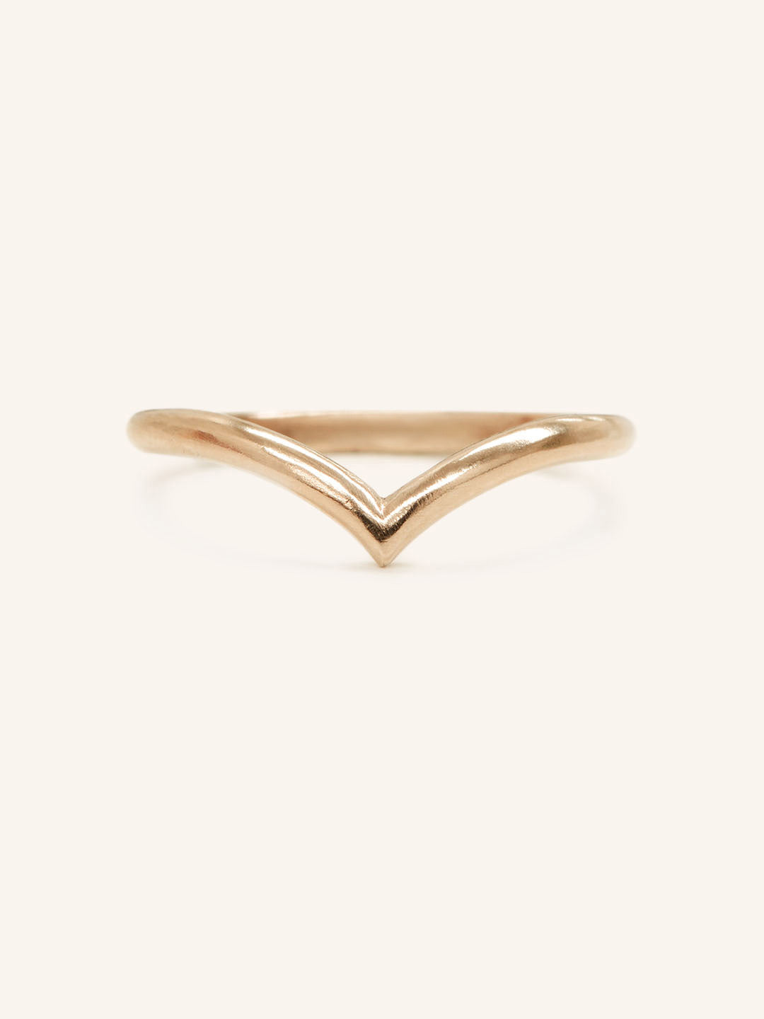 Drop V Solid Gold Ring