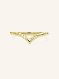 Drop V Solid Gold Ring