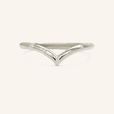 Drop V Five Diamond Solid Gold Ring