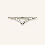 Drop V Three Diamond Solid Gold Ring