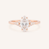 White Shade Marquise Diamond Cluster Engagement Ring