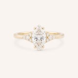 White Shade Marquise Diamond Cluster Engagement Ring
