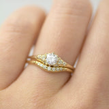 White Shade Diamond Curved Wedding Ring