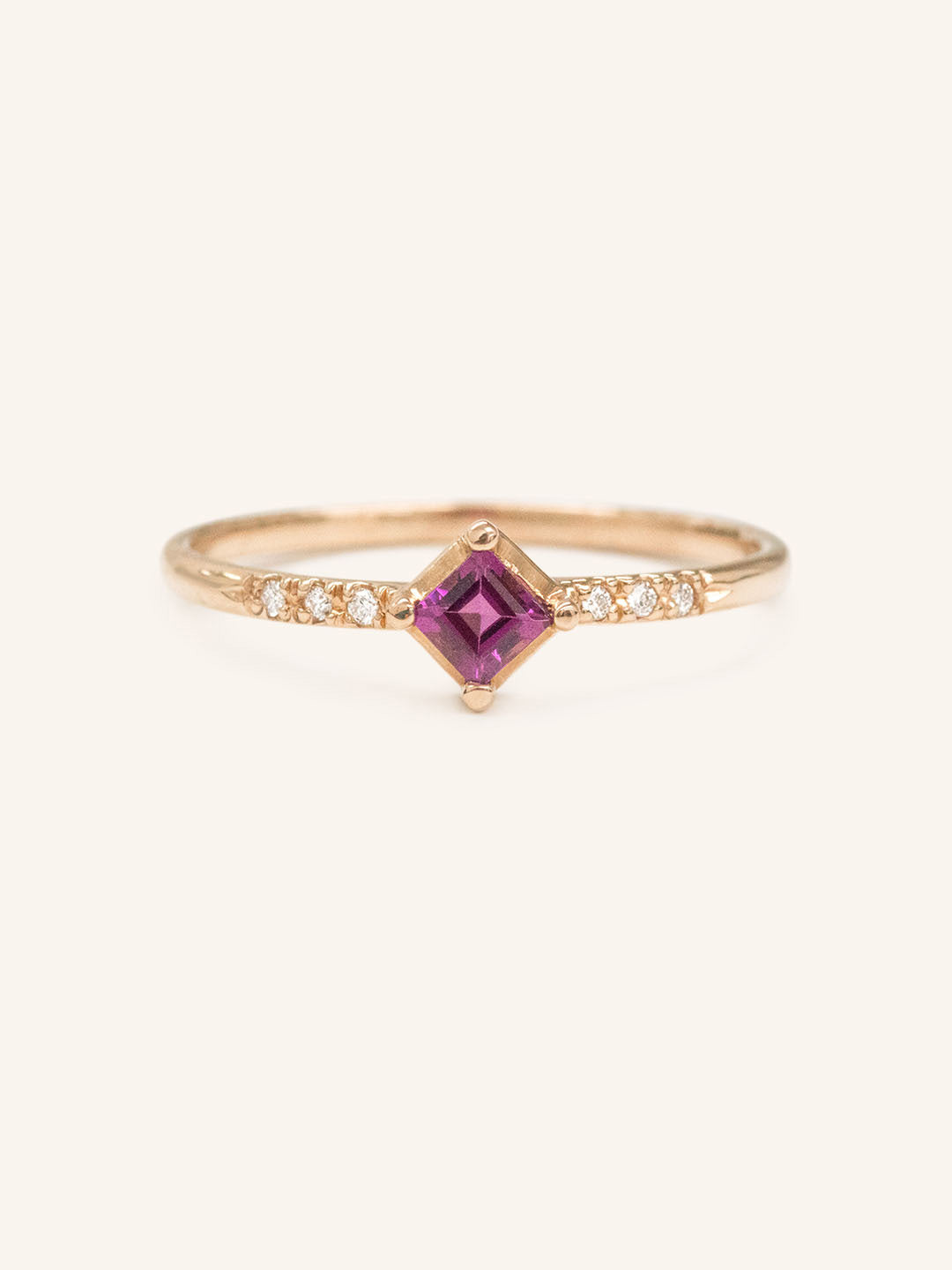 Fall in Bloom Rhodolite Garnet Diamond Ring