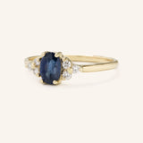 Blooms in Spring Oval Blue Sapphire Diamond Engagement Ring