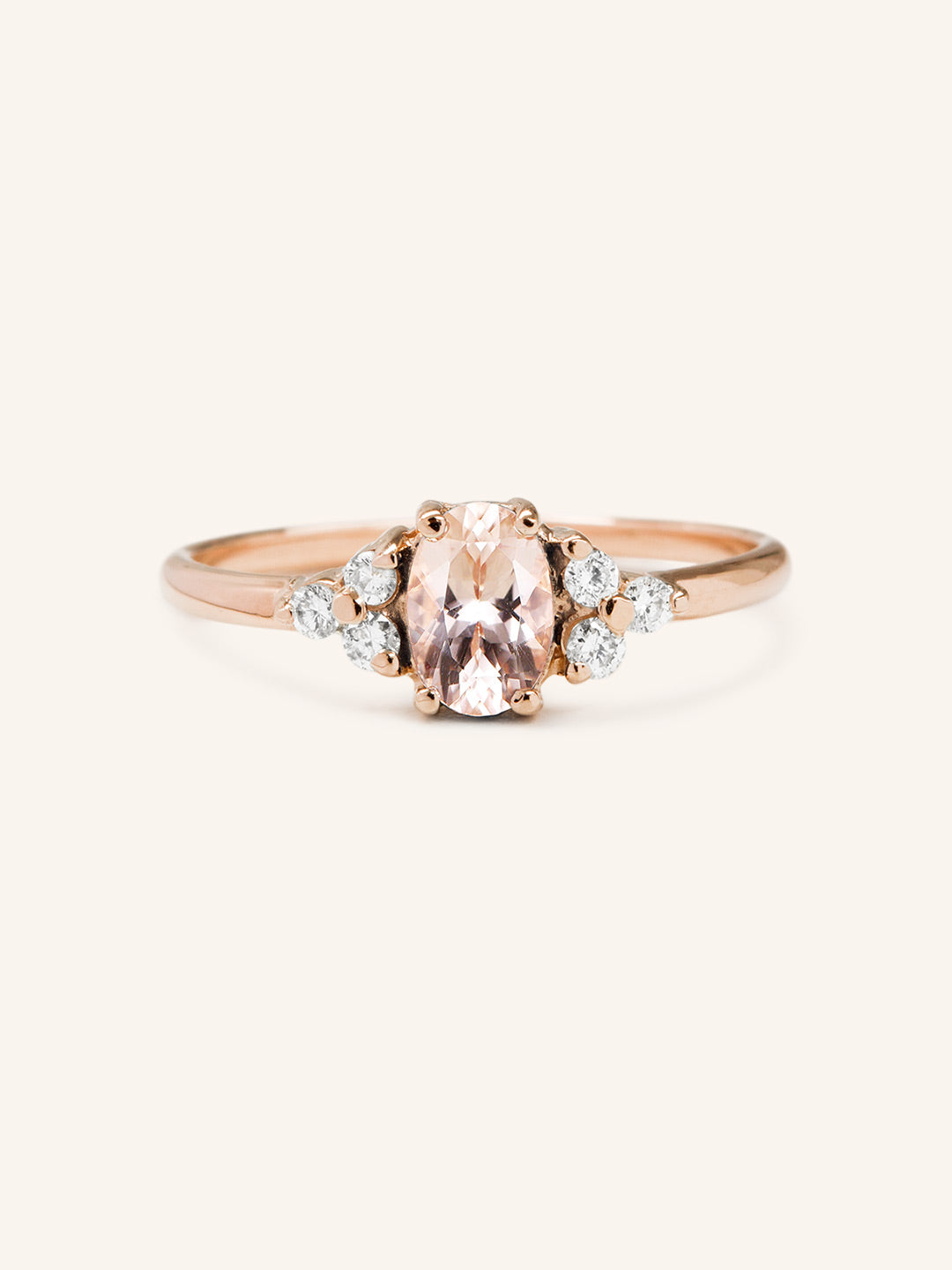 Blooms in Spring Oval Morganite Diamond Engagement Ring