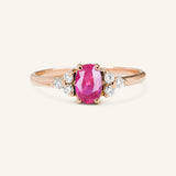 Blooms in Spring Oval Ruby Diamond Engagement Ring