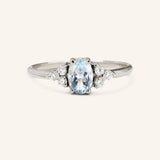 Blooms in Spring Oval Aquamarine Diamond Engagement Ring