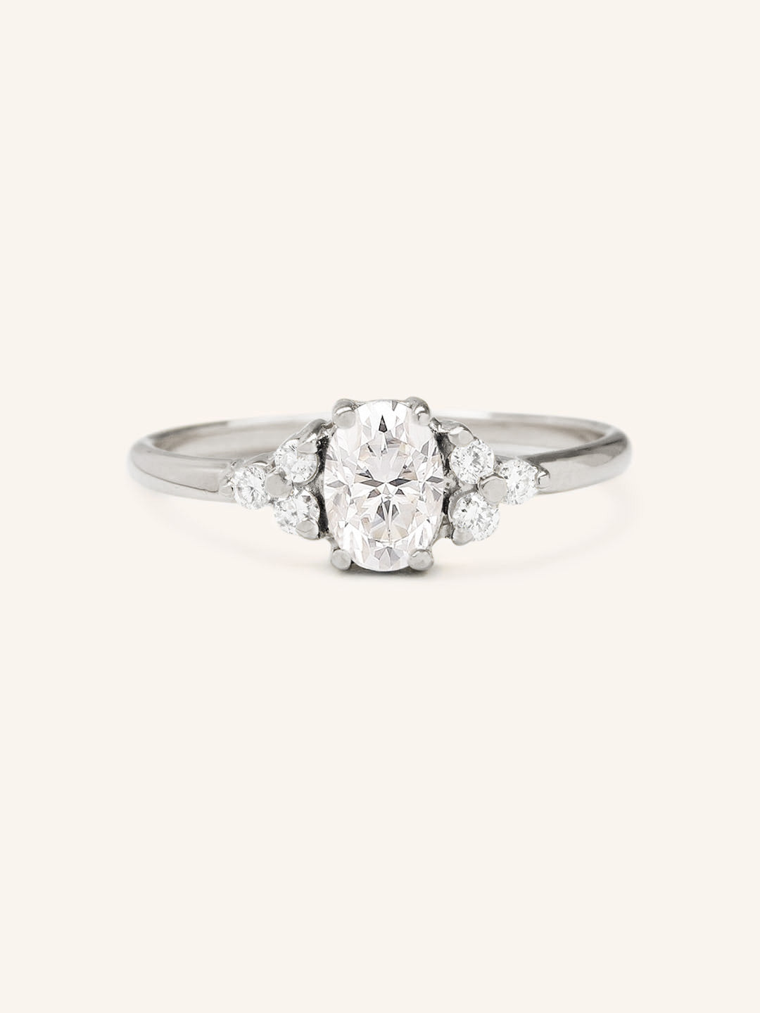 Blooms in Spring Oval Moissanite Diamond Engagement Ring