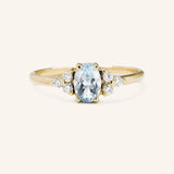 Blooms in Spring Oval Aquamarine Diamond Engagement Ring