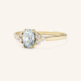 Blooms in Spring Oval Aquamarine Diamond Engagement Ring