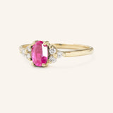 Blooms in Spring Oval Ruby Diamond Engagement Ring