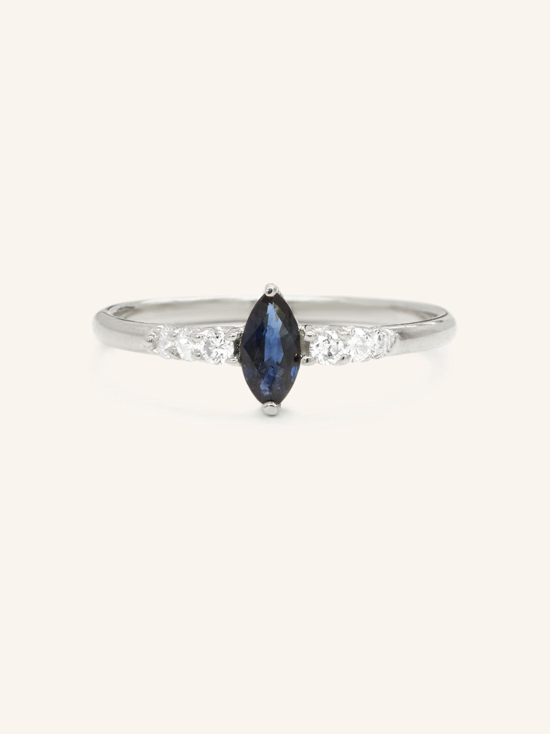 Night Sky Blue Sapphire Diamond Engagement Ring