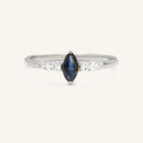 Night Sky Blue Sapphire Diamond Engagement Ring