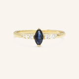 Night Sky Blue Sapphire Diamond Engagement Ring