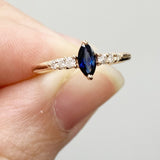 Night Sky Blue Sapphire Diamond Engagement Ring