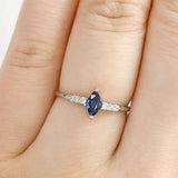 Night Sky Blue Sapphire Diamond Engagement Ring