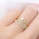 Petite Milgrain Diamond Half Eternity Ring
