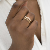 Petite Milgrain Diamond Half Eternity Ring