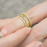 Petite Milgrain Diamond Half Eternity Ring