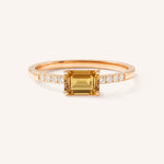 Rose Gold Winterberry Citrine Diamond Ring front view on white background