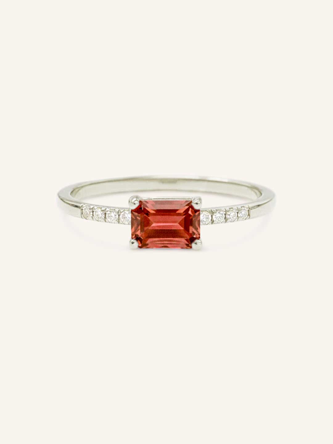 Winterberry Red Garnet Diamond Ring