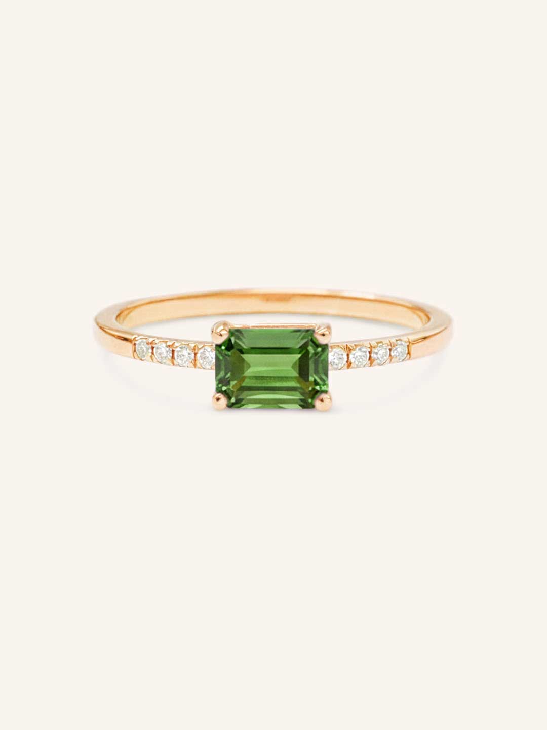 Winterberry Green Tourmaline Diamond Ring