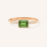 Rose Gold Winterberry Green Tourmaline Diamond Ring front view on white background