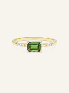 Winterberry Green Tourmaline Diamond Ring