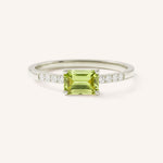 White Gold Winterberry Peridot Diamond Ring front view on white background