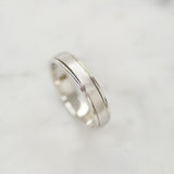 Coupled Wrought Two Tone Flat Wedding Band