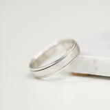 Coupled Wrought Two Tone Flat Wedding Band