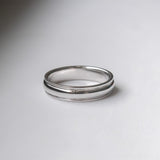 Coupled Wrought Two Tone Half Round Wedding Band