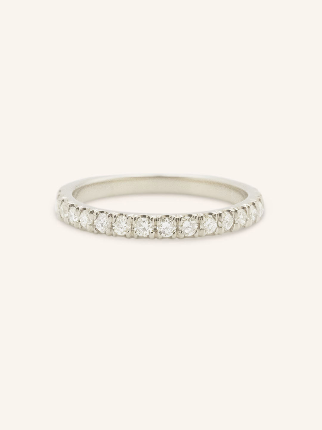 Evening White Half Eternity Diamond Wedding Ring