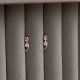 Semicolon White Sapphire Stud Earrings